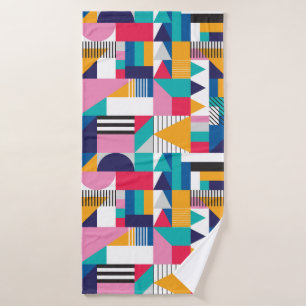 Modern Abstract Geometric Seamless Pattern Bath Towel