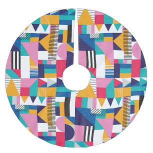Modern Abstract Geometric Seamless Pattern Brushed Polyester Tree Skirt