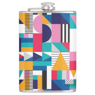 Modern Abstract Geometric Seamless Pattern Hip Flask