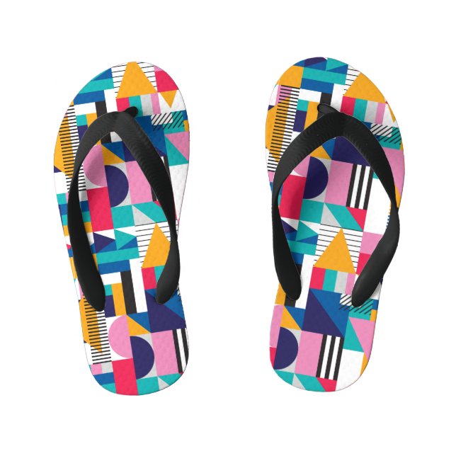 Modern Abstract Geometric Seamless Pattern Kid's Thongs (Footbed)