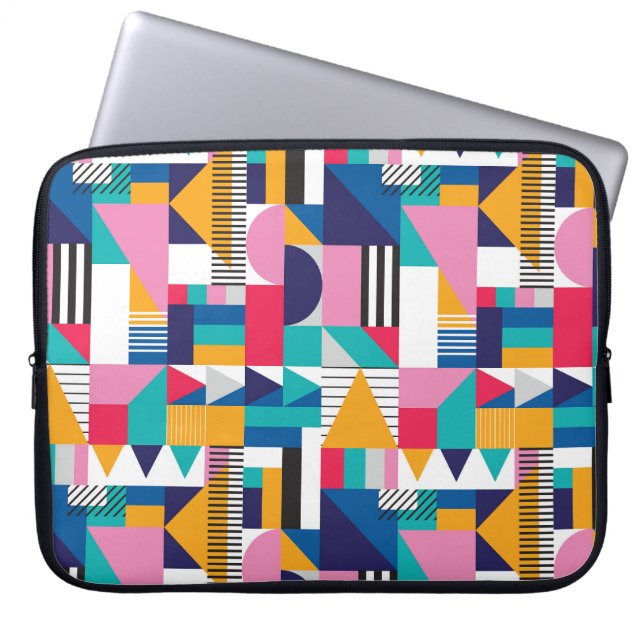 Modern Abstract Geometric Seamless Pattern Laptop Sleeve (Front)