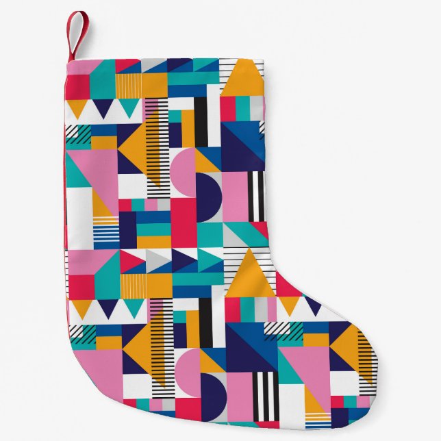 Modern Abstract Geometric Seamless Pattern Small Christmas Stocking (Front)