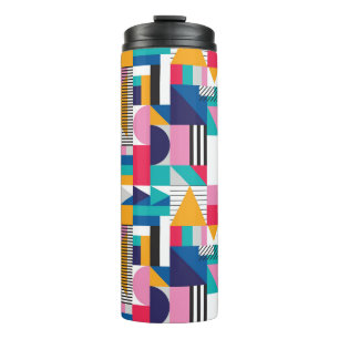 Modern Abstract Geometric Seamless Pattern Thermal Tumbler