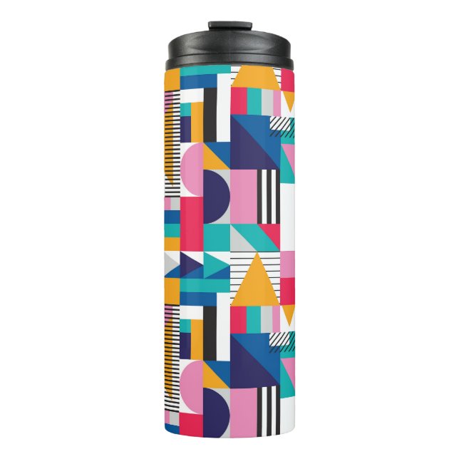Modern Abstract Geometric Seamless Pattern Thermal Tumbler (Front)