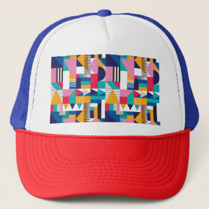 Modern Abstract Geometric Seamless Pattern Trucker Hat