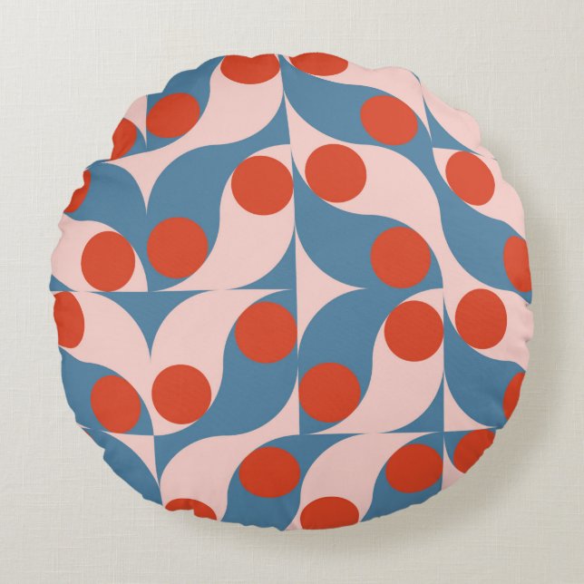 Modern abstract geometric seamless pattern with ci round cushion (Front)