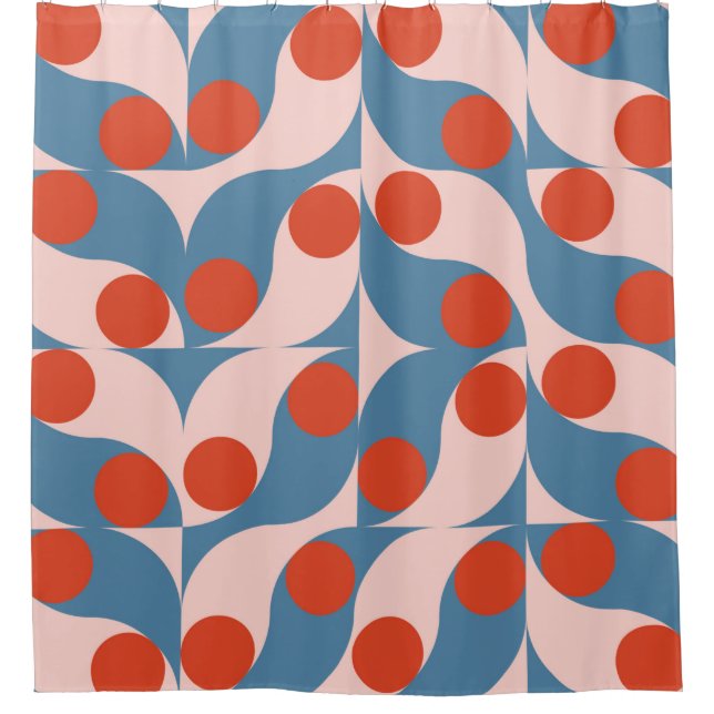 Modern abstract geometric seamless pattern with ci shower curtain (Front)