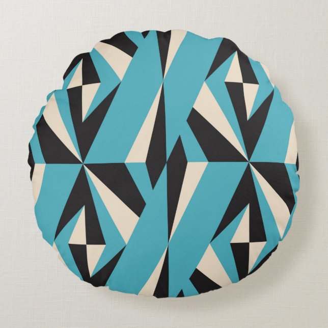 Modern abstract geometric seamless pattern with tr round cushion (Front)