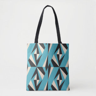 Modern abstract geometric seamless pattern with tr tote bag