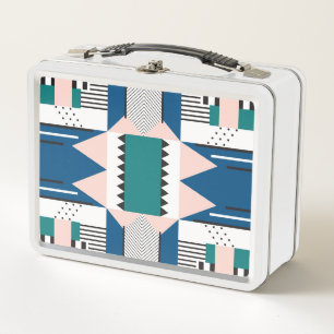 Modern Abstract: Geometric Seamless Style Metal Lunch Box