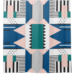 Modern Abstract: Geometric Seamless Style Shower Curtain