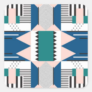 Modern Abstract: Geometric Seamless Style Square Sticker