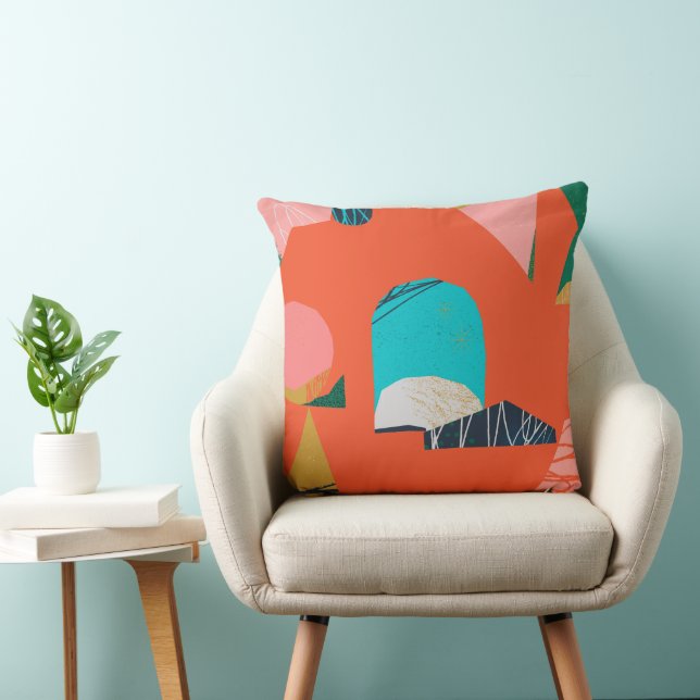 Modern Abstract - Geometric Shapes Colourful Patte Cushion (Chair)