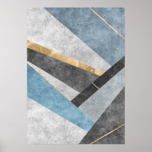 Modern Abstract Geometric Shapes Wall Art Poster