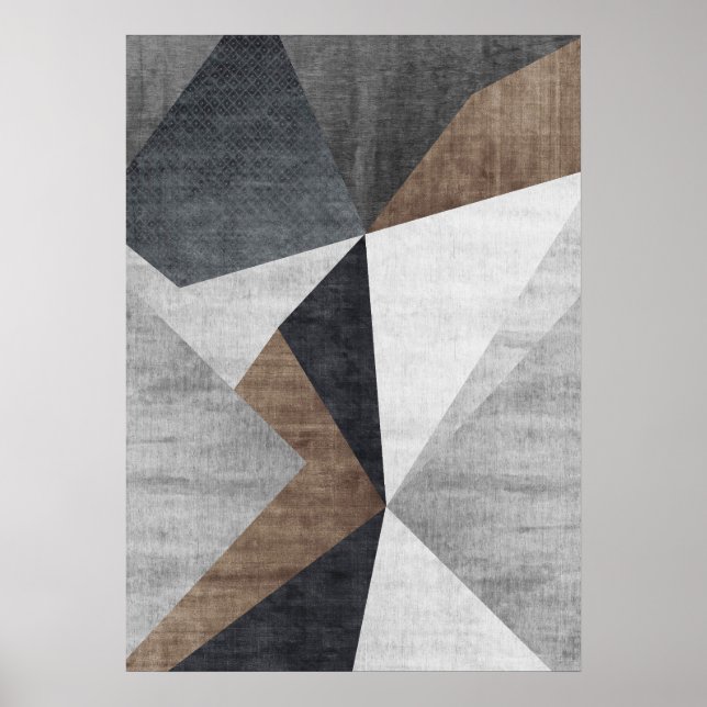 Modern Abstract Geometric Shapes Wall Art Poster (Front)