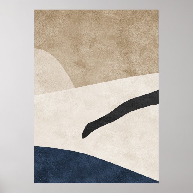 Modern Abstract Geometric Shapes Wall Art Poster (Front)