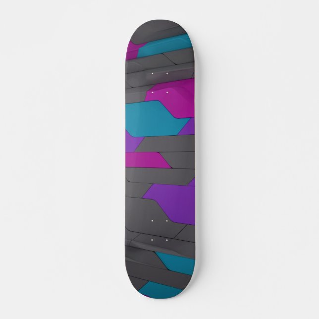Modern Abstract Geometric Stylish Pattern Skateboard (Front)