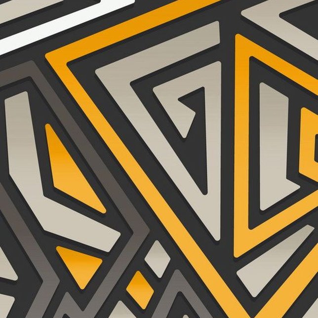 Modern Abstract Geometric Triangle Maze Cushion (Creator Uploaded)