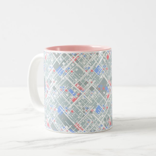 Modern abstract geometric. Two-Tone coffee mug (Front Left)