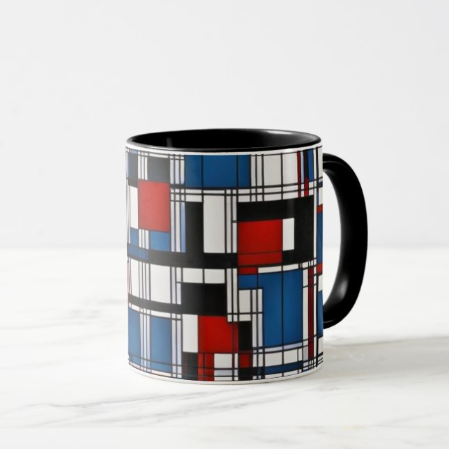Modern Abstract Geometric Wall Art Mug (Front Right)