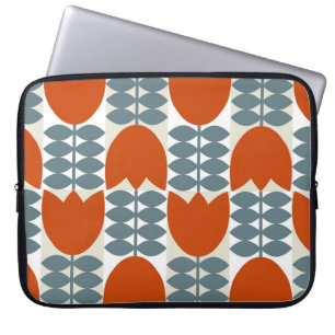Modern abstract geometric with stylised flowers le laptop sleeve