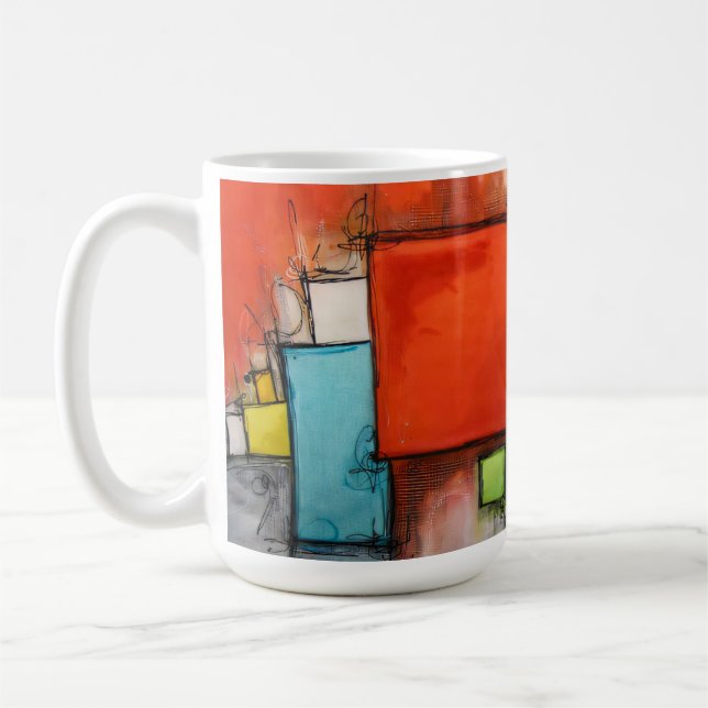 Modern Abstract Geometry Coffee Mug (Left)