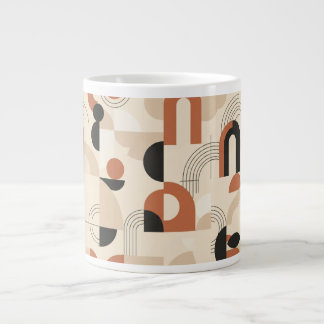 Modern abstract geometry large coffee mug
