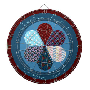 MODERN ABSTRACT GEOMTRIC PATTERNED DESIGN RED BLUE DARTBOARD