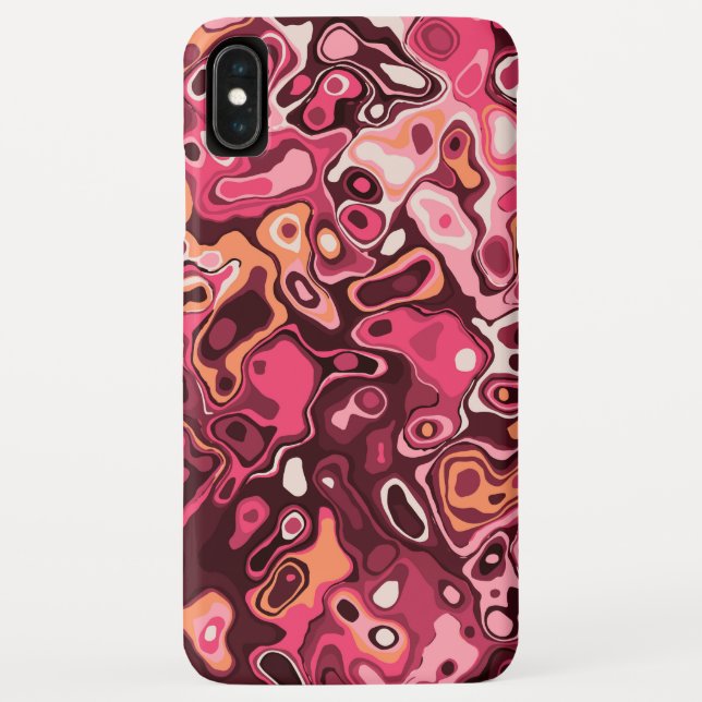 Modern Abstract Girly Pink Burgundy Pattern Case-Mate iPhone Case (Back)