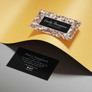 Modern Abstract Glitter Pattern Hair Makeup Artist Business Card