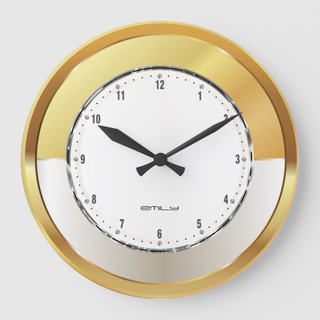 Modern abstract gold background large clock (Front)