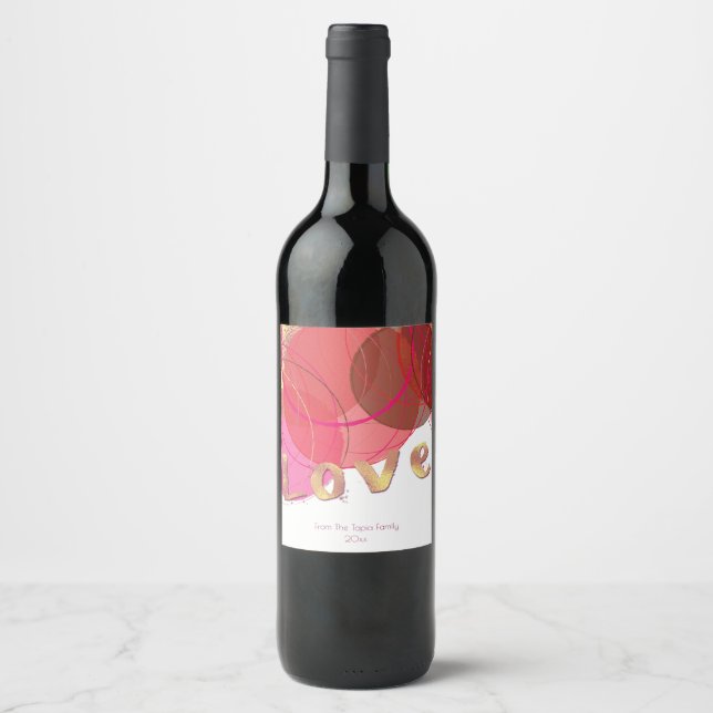 Modern Abstract, Golden Love Wine Label (Front)