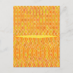 Modern Abstract "Golden Rain" - Golden Yellow Postcard