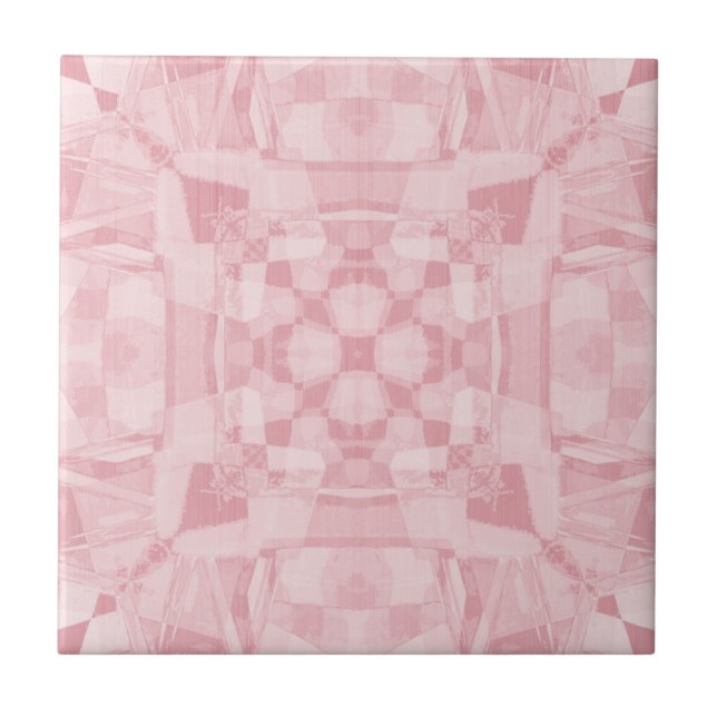 Modern Abstract Gothic Diamond Cross Pink Mosaic Ceramic Tile (Front)