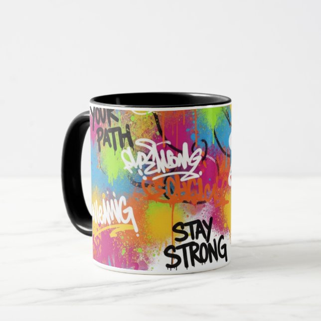 Modern Abstract Graffiti Art Personalized Gift Mug (Front Left)