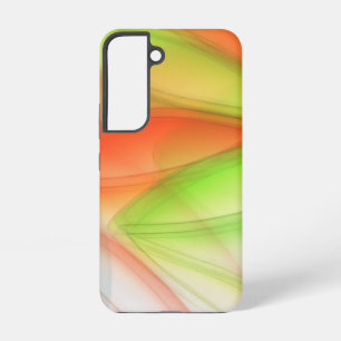 Modern Abstract Green and Orange Waves Samsung Gal Galaxy Case