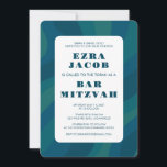 Modern Abstract Green Blue Custom Bar Mitzvah Invitation<br><div class="desc">Perfect card to announce a bat mitzvah, bar mitzvah or other Jewish celebration! Hand made art for you. FULLY CUSTOMIZABLE! Click on “Personalise” above to edit the text. Click "edit using design tool" to adjust the fonts, colours and placements and to delete the back side design if you prefer (I...</div>