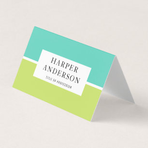 Modern Abstract Green & Blue Professional Business Card