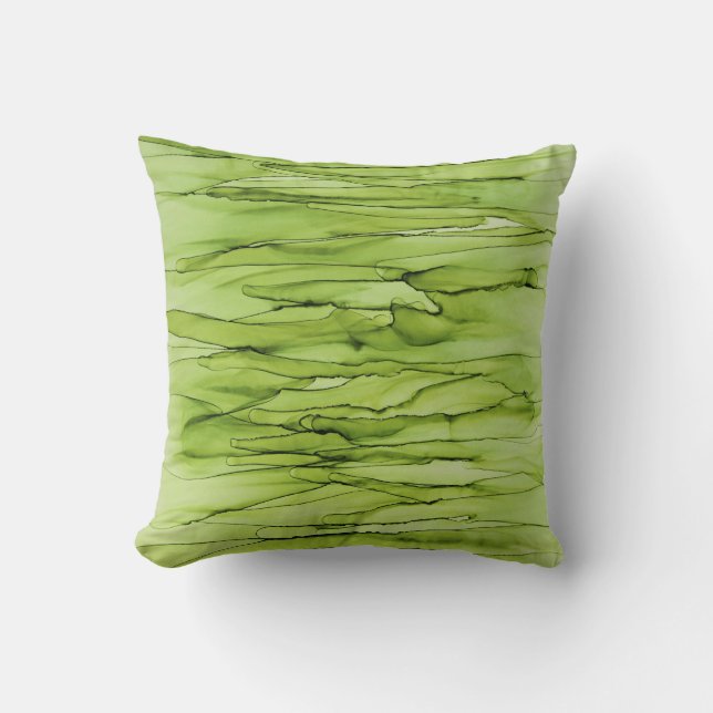 Modern Abstract Green Fantasy Style Cushion (Front)