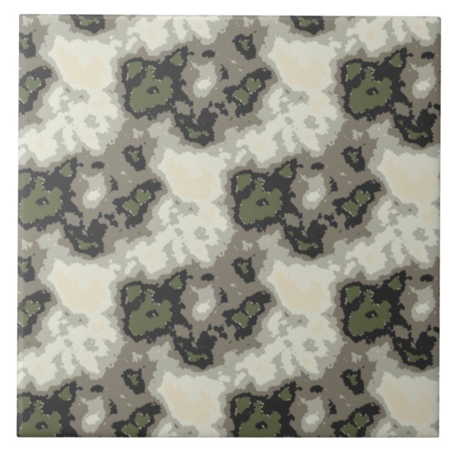 Modern Abstract Green Grey Mottled Marble Pattern Ceramic Tile (Front)