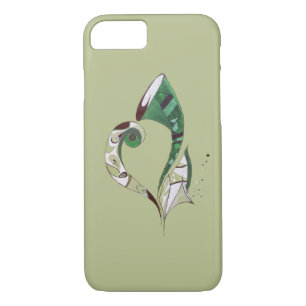 Modern abstract Green hand drawn ink illustration iPhone 8/7 Case