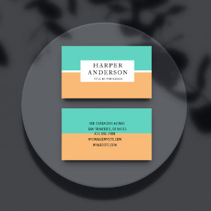 Modern Abstract Green & Orange Professional Business Card