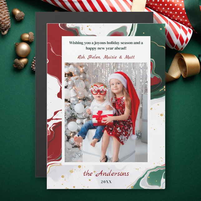 Modern Abstract Green/Red Christmas Photo (Creator Uploaded)