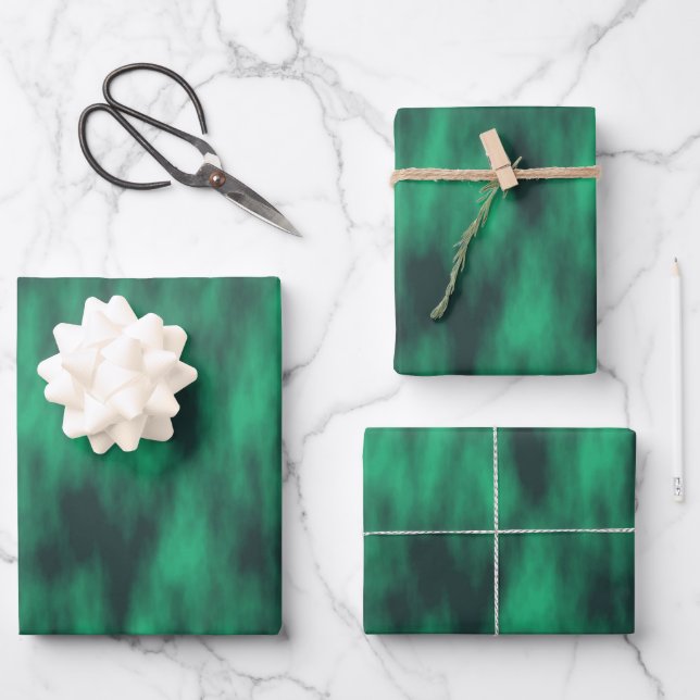 Modern abstract green tie dye wrapping paper sheet (Front)