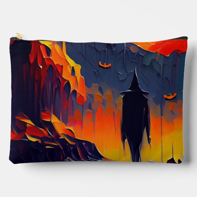 Modern Abstract Halloween Night Accessory Pouch (Front)