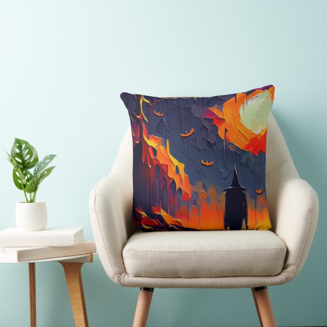 Modern Abstract Halloween Night Cushion (Chair)
