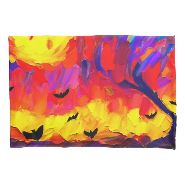 Modern Abstract Halloween Night Pillowcase (Front)