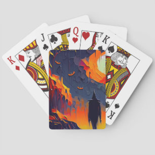 Modern Abstract Halloween Night Playing Cards