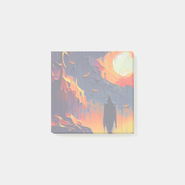 Modern Abstract Halloween Night Post-it Notes (Front)