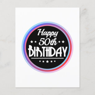 Modern Abstract Happy 50th Birthday Flyer